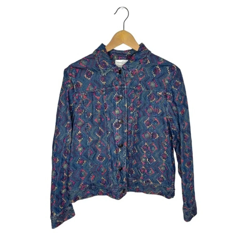 Shacket Denim Shirt LightweightJacket | Medium Southwest Embroidered EUC